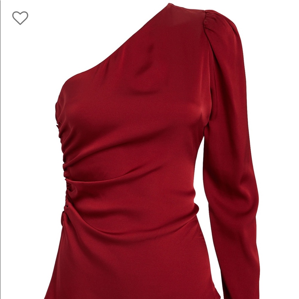 Intermix Red Silk One Shoulder Top